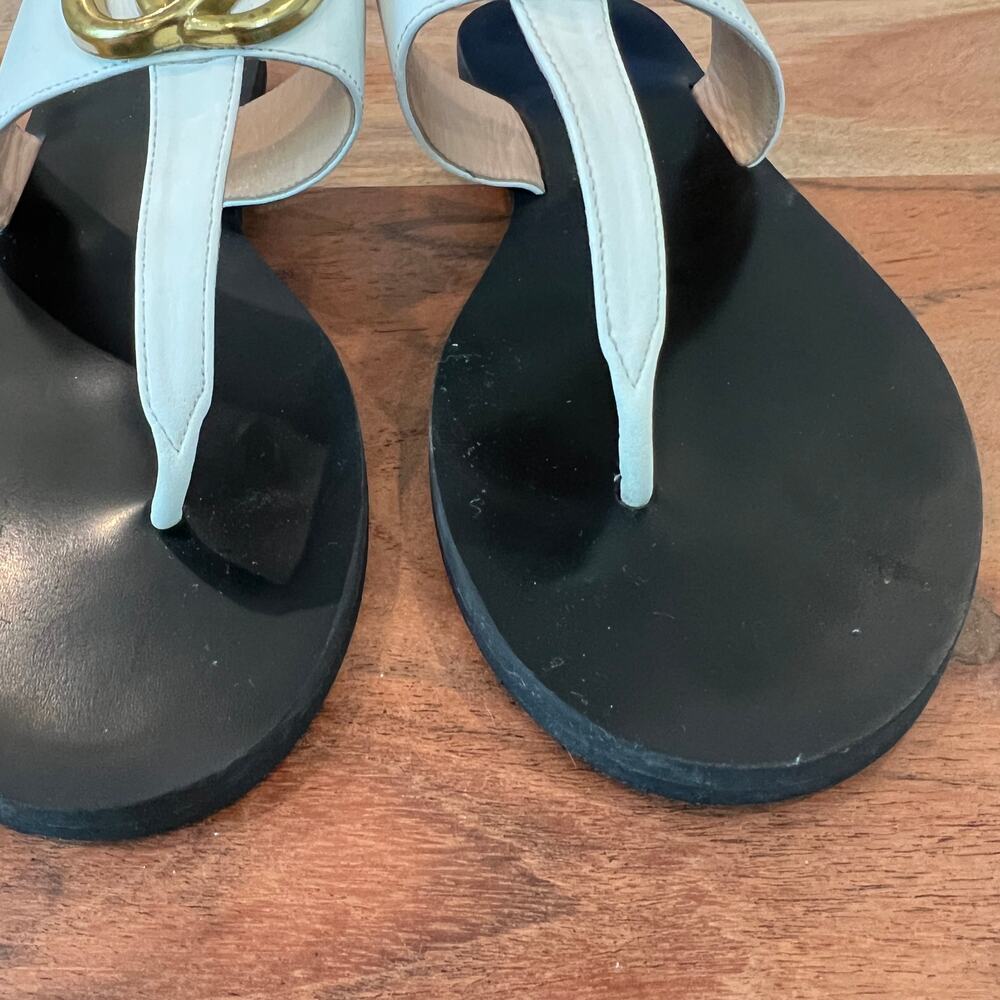 6 Gucci Double G Leather Thong Sandals in white leather Flip Flops Flats - Picture 6 of 10